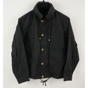 Filippa K Men's Medium Black Woven Cotton Coated Water Resistant Chore Jacket